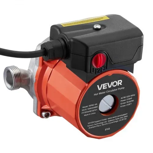 VEVOR Umwälzpumpe, 38 LPM, Umwälzpumpensystem mit sofortiger Zirkulation, 3-Gang-Steuerung, 100 W, AC 220–240 V, G3/4 Zoll auf G1/2 Zoll Adapter, Edelstahlkopf, für Warmwasserbereitersystem – Bild 10