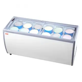 VEVOR Kommerzielle Eiscreme-Vitrine, 567 L Gefriertruhe, Mobiler Tiefkühlschrank mit Glasplatte, Restaurant-Gelato-Tauchschrank mit 12 Großen Behältern, 2 Glasschiebetüren, Feststellrollen, Weiß VEVOR Kommerzielle Eiscreme-Vitrine, 567 L Gefriertruhe, Mobiler Tiefkühlschrank mit Glasplatte, Restaurant-Gelato-Tauchschrank mit 12 Großen Behältern, 2 Glasschiebetüren, Feststellrollen, Weiß