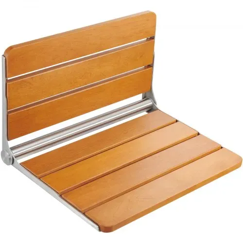 VEVOR Klappbarer Duschsitz Teak, wandmontierte hochklappbare Duschbank mit 227 kg Tragkraft, platzsparender herunterklappbarer Duschstuhl für Senioren, Schwangere, Kinder 530 x 406 x 318 mm – Bild 9