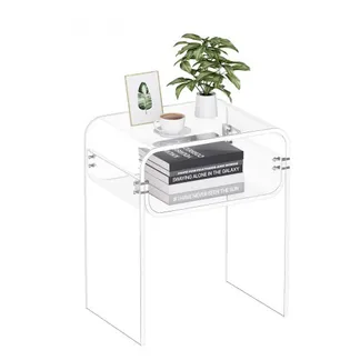 VEVOR Acryltisch Beistelltisch 2-stufiger durchsichtiger Nachttisch mit Ablage, moderner rechteckiger Acryltisch, dicker Nachttisch für Schlafzimmer Wohnzimmer Arbeitszimmer, 30 x 40 x 50 cm VEVOR Acryltisch Beistelltisch 2-stufiger durchsichtiger Nachttisch mit Ablage, moderner rechteckiger Acryltisch, dicker Nachttisch für Schlafzimmer Wohnzimmer Arbeitszimmer, 30 x 40 x 50 cm