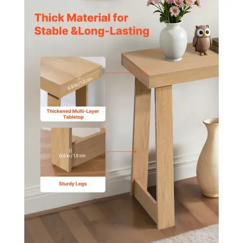 VEVOR Konsolentisch Eingangtisch hinter dem Sofa (91,5 x 30,5 x 81 cm / L x B x H), rechteckiger Beistelltisch aus Mehrschichtplatte für Flur Schlafzimmer Wohnzimmer Foyer, Flurtisch Naturholz modern – Bild 4