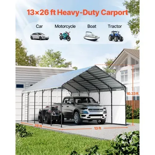 VEVOR Zeltgarage, 4 x 8 x 3,15 m, Garagenzelt, Carport mit Stahlrahmen & Dach, Autozelt-Garagenschatten mit abnehmbaren Seitenwänden, Mehrzweck-Autounterstand für Pickup, Boot, Auto & Traktoren VEVOR Zeltgarage, 4 x 8 x 3,15 m, Garagenzelt, Carport mit Stahlrahmen & Dach, Autozelt-Garagenschatten mit abnehmbaren Seitenwänden, Mehrzweck-Autounterstand für Pickup, Boot, Auto & Traktoren