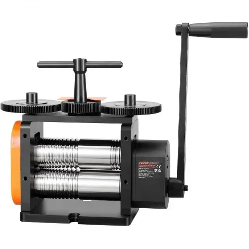 VEVOR 3 in 1 Handwalzwerk Maschine 57 mm Kombinationswalzwerk, Manueller Walzwerk Schmuckwalzwerk Einstellbare Dicke von 0 bis 5,5 mm, Handwalzwerk Maschine für Platin / K-Gold / Messing / Aluminium – Bild 10