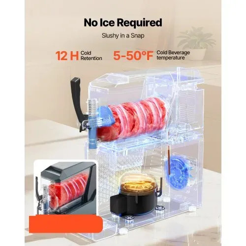 VEVOR Slush Maschine 4 L, Slusheis Eisbereiter 350 W (kein Eis nötig), Elektrische Margarita-Maschine mit Selbstreinigungsfunktion, Geeignet für Frozen Margaritas Frappés Milchshakes Shakes – Bild 2