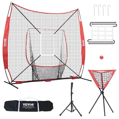 VEVOR 244 x 106 x 211 cm Baseball-Softball-Übungsnetz, Baseball-Trainingsnetz, Schlagen, Fangen, Pitchen, Backstop-Baseballausrüstung mit Bogenrahmen, Tragetasche, Schlagzone, Ball, Ballsammler VEVOR 244 x 106 x 211 cm Baseball-Softball-Übungsnetz, Baseball-Trainingsnetz, Schlagen, Fangen, Pitchen, Backstop-Baseballausrüstung mit Bogenrahmen, Tragetasche, Schlagzone, Ball, Ballsammler