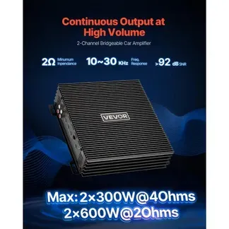 VEVOR Autoverstärker 2-Kanal, Endstufe Klasse AB Überbrückbar, Max. 2 x 300 W an 4 Ohm / 2 x 600 W an 2 Ohm, Hochleistungsverstärker für SUVs Pickups Geländewagen Mehrkanal-Audioverstärker VEVOR Autoverstärker 2-Kanal, Endstufe Klasse AB Überbrückbar, Max. 2 x 300 W an 4 Ohm / 2 x 600 W an 2 Ohm, Hochleistungsverstärker für SUVs Pickups Geländewagen Mehrkanal-Audioverstärker