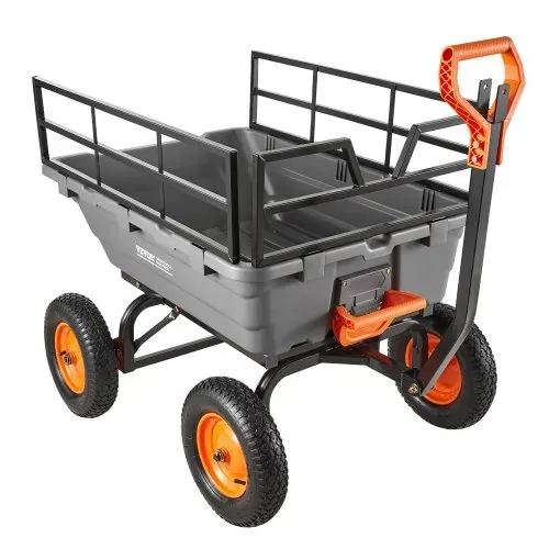 VEVOR Gartenwagen 680 kg, Transportwagen mit Kippfunktion, Handwagen mit 2-in-1-Kippgriff, Transportkarre, Handkarre, Bollerwagen, Bastelwagen, Kippwagen für Pflanzen, Erde & Erntegut – Bild 8