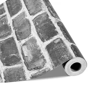 VEVOR Tapete selbstklebend, 45 cm x 10 m, Wandtapete, Klebefolie mit grauer Ziegeloptik, Möbelfolie, Möbelaufkleber, dekorative Vinylrolle für Schlafzimmer, Küche, Büro, Badezimmer, Schreibtisch VEVOR Tapete selbstklebend, 45 cm x 10 m, Wandtapete, Klebefolie mit grauer Ziegeloptik, Möbelfolie, Möbelaufkleber, dekorative Vinylrolle für Schlafzimmer, Küche, Büro, Badezimmer, Schreibtisch