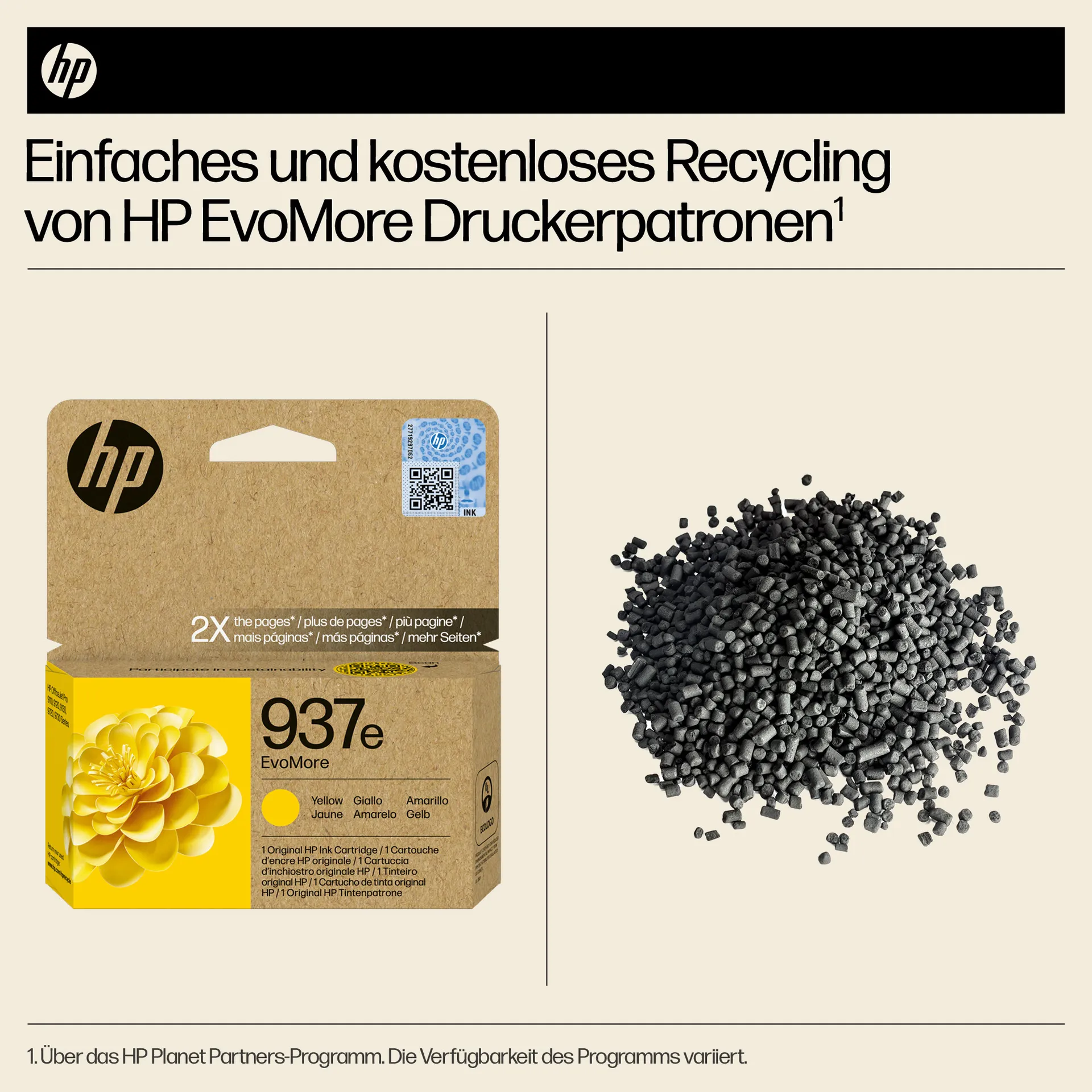 HP 937e EvoMore Gelb Original Druckerpatrone – Bild 2