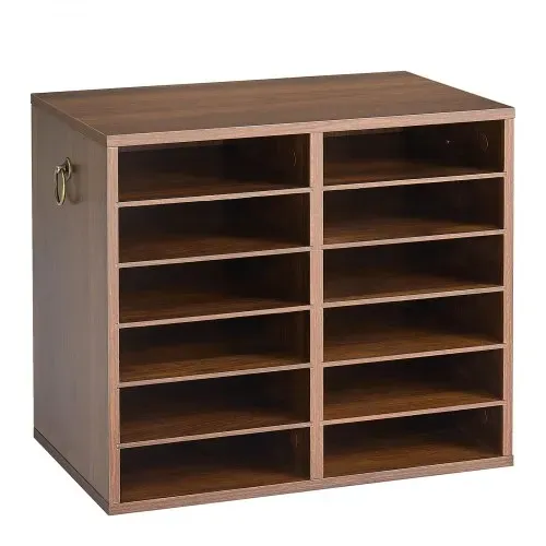 VEVOR Dokumentenablage Holz Schreibtisch Organizer mit 12 Fächern Braun, Ablagefach für Standard-A4-Dokumente Akten & Papiere, mit Verstellbaren Einlegböden für Büro, Zuhause & Klassenzimmer, MDF – Bild 10