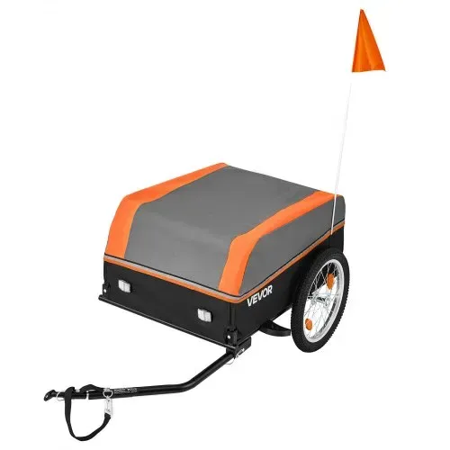 VEVOR Fahrradanhänger Lastenanhänger Transportwagen Faltbar 40 kg Tragkraft, Kohlenstoffstahl & 600D Oxford, Mit Regenschutz Reflektoren & Fahne, Für 22-28 Zoll Räder, Fahrradwagen für Einkauf Camping – Bild 10