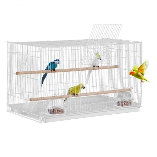 VEVOR Vogelkäfig, 760x460x455mm Metallkäfig für kleine Papageien, Kanarienvögel, Nymphensittiche, Unzertrennliche, Finken, Wellensittiche, Conures, Vogelhaus für unterwegs mit Griff & Sitzstangen – Bild 8