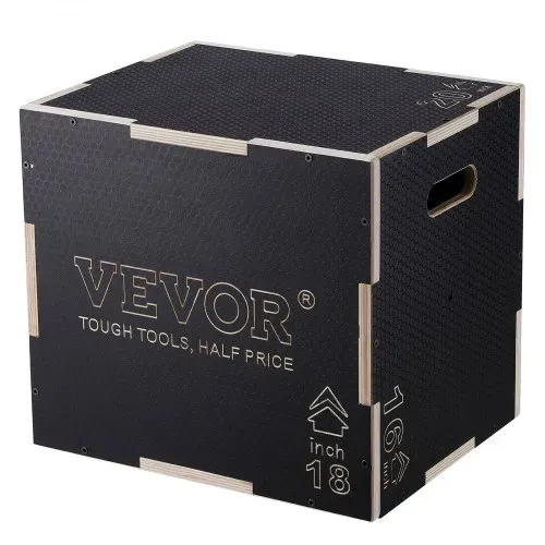VEVOR 3-in-1-Plyometrische Sprungbox 20/18/16-Zoll-Plyobox, Sprungkasten Sprungkiste 204 kg Tragfähigkeit, Fitnessübungs-Step-Up-Box für Heimtraining, Sprungkrafttraining Schwarz Einstellbare Höhe VEVOR 3-in-1-Plyometrische Sprungbox 20/18/16-Zoll-Plyobox, Sprungkasten Sprungkiste 204 kg Tragfähigkeit, Fitnessübungs-Step-Up-Box für Heimtraining, Sprungkrafttraining Schwarz Einstellbare Höhe