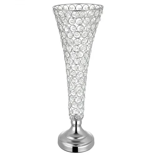 VEVOR 4 Stk. Hochzeitsvasen Tafelaufsatz Blumenvasen für Hochzeit 51 cm Hoch, Metall Tafelaufsatz Vasen mit Kristall Blumenständern, Trompete Vase für Hochzeiten Party Jubiläumsfeier Zeremonie, Silber – Bild 10