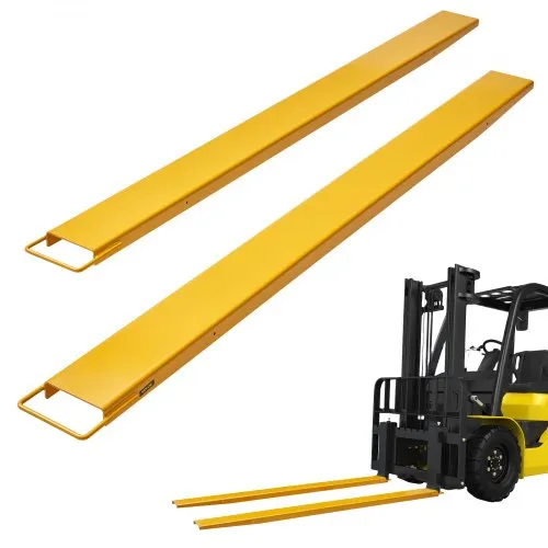 VEVOR Palettengabelverlängerungen, 243,8 cm Länge, 14 cm Breite, robuste Gabelverlängerungen aus Karbonstahl für Gabelstapler, 1 Paar Gabelstaplerverlängerungen, industrielle Gabelaufsätze für Gabelstapler, gelb VEVOR Palettengabelverlängerungen, 243,8 cm Länge, 14 cm Breite, robuste Gabelverlängerungen aus Karbonstahl für Gabelstapler, 1 Paar Gabelstaplerverlängerungen, industrielle Gabelaufsätze für Gabelstapler, gelb