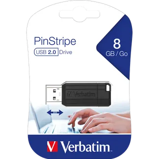 USB 2.0 Stick Verbatim, 8GB Speicher, PinStripe, Schiebemechanismus USB 2.0 Stick Verbatim, 8GB Speicher, PinStripe, Schiebemechanismus