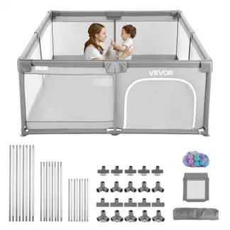 VEVOR Baby-Laufstall, 2000×1785 mm, Spielstall für Kleinkinder, Spielplatz für drinnen & draußen, Sicherheits-Aktivitätszentrum mit 50 Ozeanbällen, Tür mit Reißverschluss & atmungsaktivem Netz VEVOR Baby-Laufstall, 2000×1785 mm, Spielstall für Kleinkinder, Spielplatz für drinnen & draußen, Sicherheits-Aktivitätszentrum mit 50 Ozeanbällen, Tür mit Reißverschluss & atmungsaktivem Netz