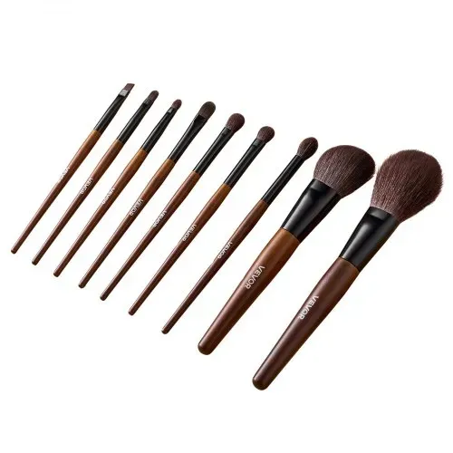 VEVOR Pinselset Makeup, 9-teilig, professionelles Schminkpinsel Set für Grundierung, Lidschatten, mit synthetischen Borsten, weicher Naturwolle, ergonomischem Holzgriff, Reise-Aufbewahrungstasche – Bild 10