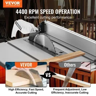 VEVOR Tischkreissäge 4400U/min, Tischsäge 1800W, 85mm bei 90° Querschnitt / 60mm bei 45° Schrägschnitt, Winkelanschlag -60˚/60˚, Ideal für Schneiden von Holz und DIY-Holzbearbeitungsprojekte VEVOR Tischkreissäge 4400U/min, Tischsäge 1800W, 85mm bei 90° Querschnitt / 60mm bei 45° Schrägschnitt, Winkelanschlag -60˚/60˚, Ideal für Schneiden von Holz und DIY-Holzbearbeitungsprojekte