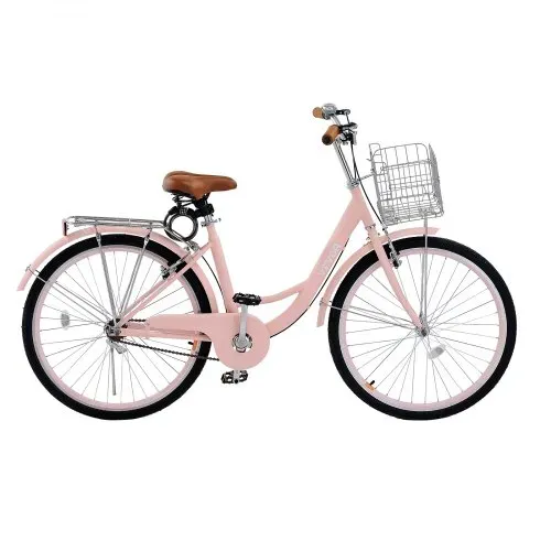 VEVOR Cruiser Fahrrad (Reifendurchmesser 660,4 mm) Beach Fahrrad mit großem Korb & Gepäckträger, Cruiser-Fahrrad mit verstellbarem Sitz, für Radfahren & Trainieren & Einkaufen Rosa – Bild 9