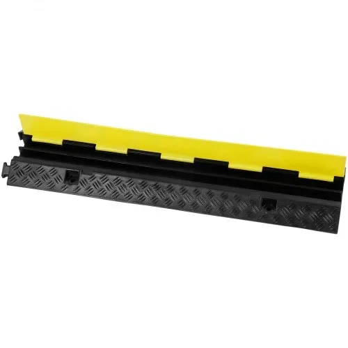 VEVOR Kabelschutzmatte Kabelkanal schwarz Kabelkanal außenbereich 3Stk 2-Kanal Schlauchbrücke Kabelbrücke Überfahrschutz 98x24x4,5cm – Bild 9