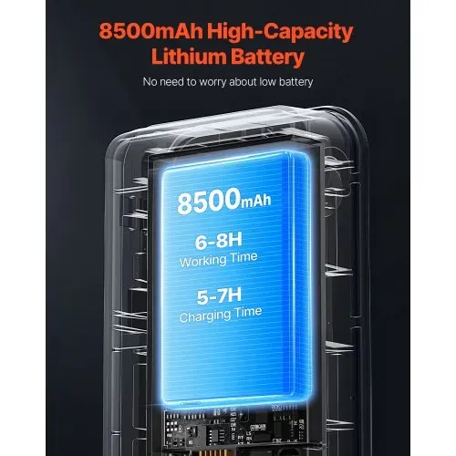 VEVOR Kanalkamera, 50 m, 10,9 cm Rohrinspektionskamera mit Beleuchtung – 6 einstellbare LEDs, 16-GB-Karte, 3-facher Zoom & 8500-mAh-Akku mit hoher Kapazität, IP68 Sanitärkamera für Abwasserrohre – Bild 5