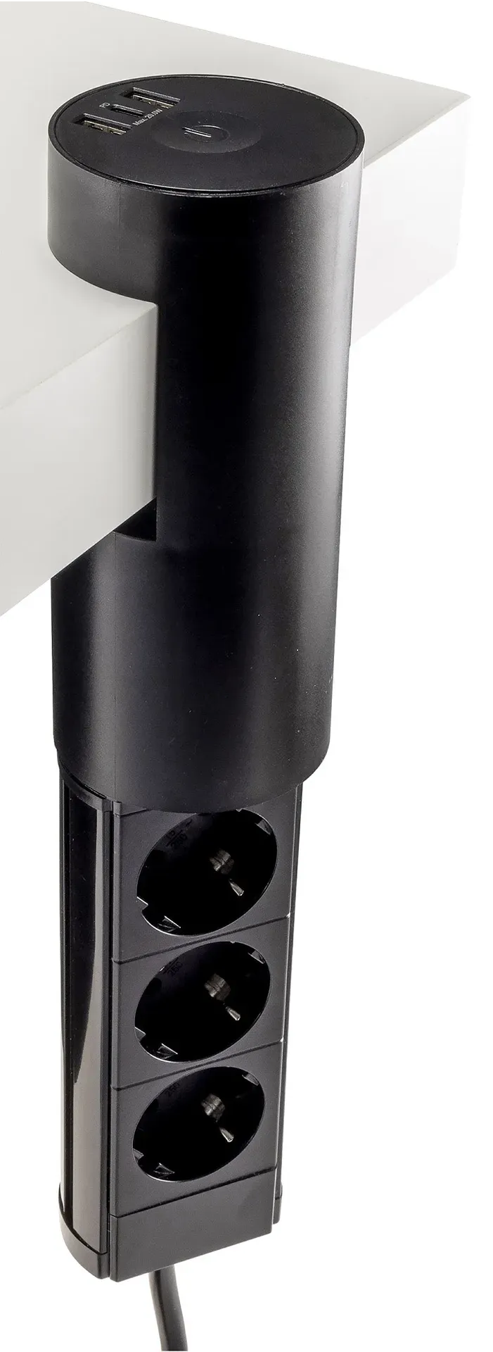 3-fach Tischsteckdose „CT-KS 3“ USB-A + C, 20W PD, 3m Kabel, Schwarz 3-fach Tischsteckdose „CT-KS 3“ USB-A + C, 20W PD, 3m Kabel, Schwarz