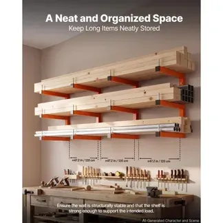 VEVOR 4x Kragarmregal mit 3 Ebenen Holzlagerregal100kg Pro Etage Orange, Metallregal zur Wandmontage für Werkstatt Lager Garage Keller, Einteilige Kohlenstoffstahlrahmen, mit Verriegelungsstiften VEVOR 4x Kragarmregal mit 3 Ebenen Holzlagerregal100kg Pro Etage Orange, Metallregal zur Wandmontage für Werkstatt Lager Garage Keller, Einteilige Kohlenstoffstahlrahmen, mit Verriegelungsstiften