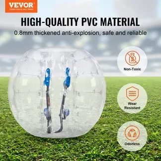 VEVOR Aufblasbarer Bump Ball Bumper Stoßball 1 Stk. 1,2 m x 1,03 m, Menschlicher Kollisionsball, PVC-Körperblasen-Bounce-Ball für Outdoor-Aktivitäten, Transparente Punkte Aufblasbarer Bumper Ball VEVOR Aufblasbarer Bump Ball Bumper Stoßball 1 Stk. 1,2 m x 1,03 m, Menschlicher Kollisionsball, PVC-Körperblasen-Bounce-Ball für Outdoor-Aktivitäten, Transparente Punkte Aufblasbarer Bumper Ball