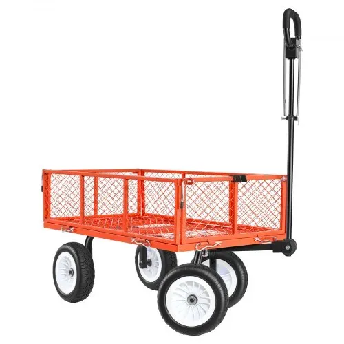 VEVOR Bollerwagen 408,2 kg Tragkraft, Gartenwagen mit PU-Reifen, Handwagen mit Verstellbarem Griff, Abnehmbaren Seitenwänden, Transportwagen zur Befestigung an ATV oder Traktor, Rot – Bild 10