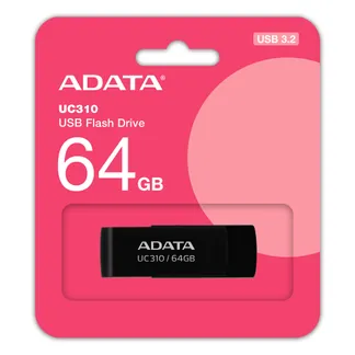 ADATA UC310 USB-Stick 64 GB USB Typ-A 3.2 Gen 1 (3.1 Gen 1) Schwarz ADATA UC310 USB-Stick 64 GB USB Typ-A 3.2 Gen 1 (3.1 Gen 1) Schwarz