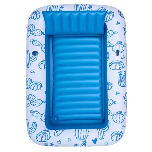 VEVOR Aufblasbare Schwimmmatratze 208 x 140 cm, Luftmatratze Pool mit Abnehmbarem UPF 50+ Sonnendach, 250 kg Belastbare Badeinsel für 2 Personen, inkl. Kissen Handy- & Getränkehalter für Pool & Meer – Bild 9