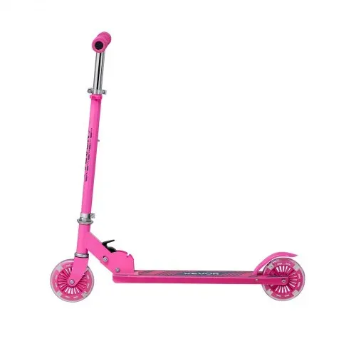 VEVOR Scooter (2 Räder) für Kinder ab 3 Jahren, Cityroller Kinderroller mit leuchtenden Rädern & höhenverstellbarem Lenker & rutschfestem Deck & faltbarem Rahmen, Tretroller bis zu 50 kg, Pink – Bild 8