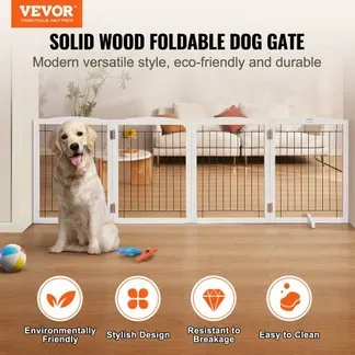 VEVOR Freistehendes Hundetor, Haustiertor, 610 x 813 mm Türschutzgitter 4-Platten-Faltbares Hundetor für Breite & Schmale Durchgänge, Erweiterbare Klappbare Hundebarriere, Weißes Treppenschutzgitter VEVOR Freistehendes Hundetor, Haustiertor, 610 x 813 mm Türschutzgitter 4-Platten-Faltbares Hundetor für Breite & Schmale Durchgänge, Erweiterbare Klappbare Hundebarriere, Weißes Treppenschutzgitter