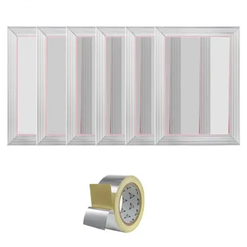 VEVOR 6 Stk. Aluminiumlegierung Siebrahmen Siebdruckpresse 25,4 x 35,6 cm, Siebdruckmaschine Zubehör 110 Mesh, Säureresistenz & nicht Verformbar für Kissenbezügen, Stoffen, Papier, Kopierpapier usw. – Bild 8