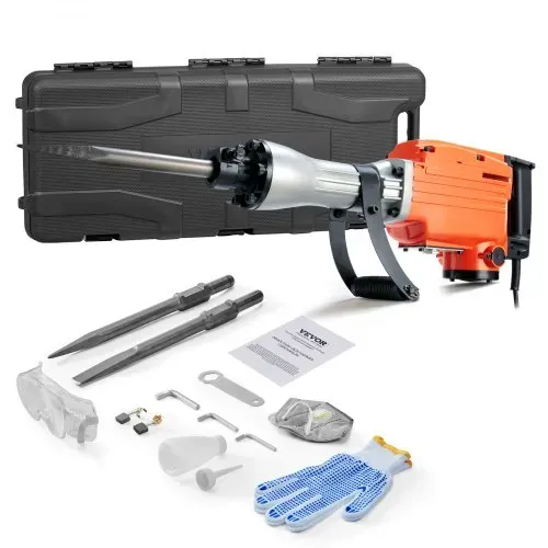 VEVOR Hochleistungs-Betonbrecher Abbruchhammer 2200 W, 1-1/8 Zoll / 28,6 mm Elektroabbruchhammer, Bohrhammer Betonhammer Stemmhammer 1400 BPM, inkl. Spitzmeißel, Flachmeißel, für Schiefer, Beton usw. VEVOR Hochleistungs-Betonbrecher Abbruchhammer 2200 W, 1-1/8 Zoll / 28,6 mm Elektroabbruchhammer, Bohrhammer Betonhammer Stemmhammer 1400 BPM, inkl. Spitzmeißel, Flachmeißel, für Schiefer, Beton usw.