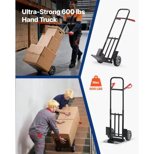 VEVOR Sackkarre, 272 kg Tragkraft, Transportkarre 480x460x1200mm, tragbarer Rollwagen mit Zurrgurt, Transportroller, Stapelkarre, Transportwagen für Hause, Büro, Lager, Supermarkt VEVOR Sackkarre, 272 kg Tragkraft, Transportkarre 480x460x1200mm, tragbarer Rollwagen mit Zurrgurt, Transportroller, Stapelkarre, Transportwagen für Hause, Büro, Lager, Supermarkt