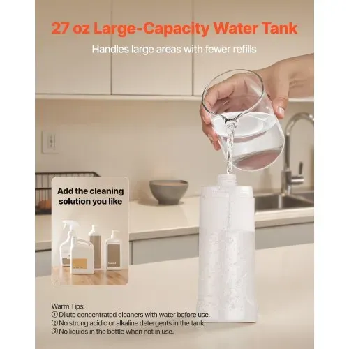 VEVOR Sprühwischer Bodenwischer mit 3 wiederverwendbaren waschbaren Wischpads, Sprühmopp mit nachfüllbaren 800 ml Wassertank & Sprühfunktion für Reinigung von Fliesenböden Vinylböden Holzböden – Bild 2