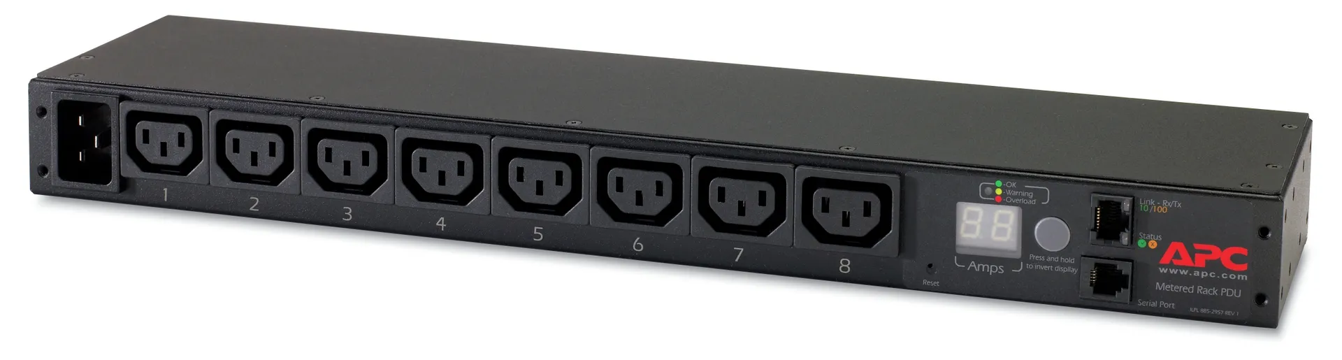 APC Rack PDU, mit Messfunktion, 1 HE, 16 A, 208/230 V, (8) C13 APC Rack PDU, mit Messfunktion, 1 HE, 16 A, 208/230 V, (8) C13