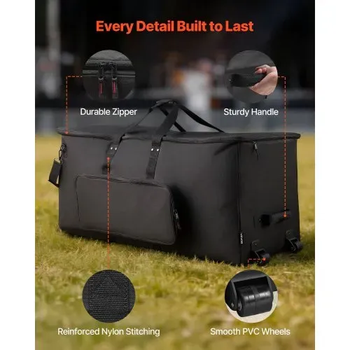 VEVOR Schlagzeugtasche, Drummer Hardware Bag, 1010x510x440 mm, mit 6 herausnehmbaren Trennwänden, Rollen & 3 Außentaschen, wasserabweisend & gepolstert, sicherer Transport von Equipment & Instrumente – Bild 5