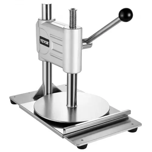 VEVOR manuelle Pizzateigpresse 241,3 mm Gebäck-Pressplatte, Brotpresse aus Edelstahl, kommerzieller Chapati Presse, 5 mm Dicke Formmaschine mit Griff & 100 Stk. Pergamentpapier, Pizza-Teigrolle – Bild 9