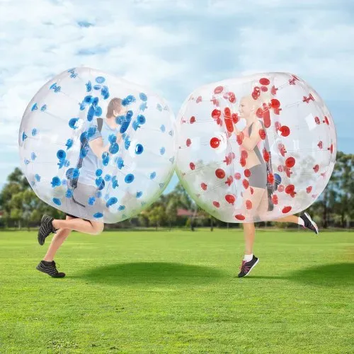 VEVOR 2 x 1,5m Bumper Ball Bubble Soccer Zorb Aufblasbarer Stoßball Blau + Rot – Bild 7