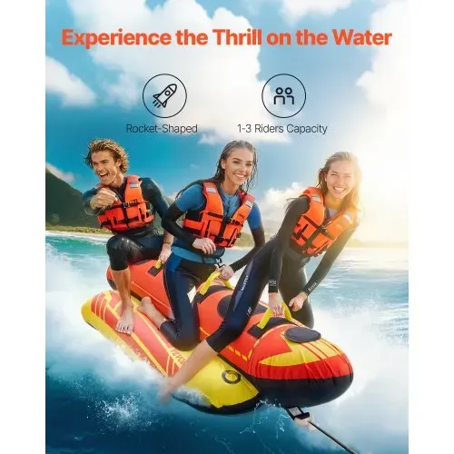 VEVOR Fun Tube Set, Aufblasbare Schleppboote für 1–3 Personen, 231 kg Wassersport-Schleppschlauch mit vollständiger Nylonhülle, gepolsterten Griffen und Geschwindigkeits-Sicherheitsventil VEVOR Fun Tube Set, Aufblasbare Schleppboote für 1–3 Personen, 231 kg Wassersport-Schleppschlauch mit vollständiger Nylonhülle, gepolsterten Griffen und Geschwindigkeits-Sicherheitsventil