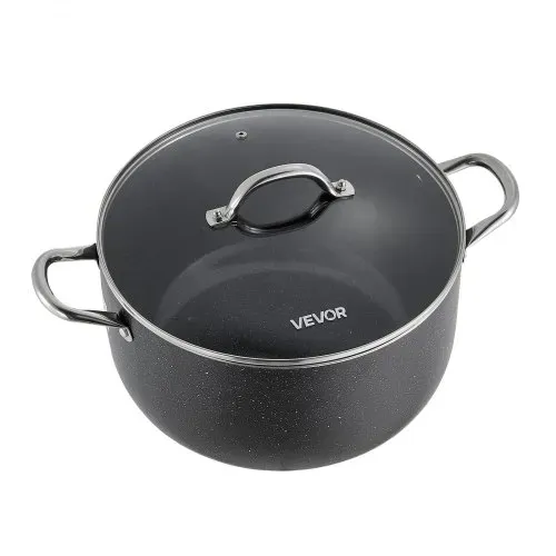 VEVOR Suppentopf aus Aluminium 11,4 L Antihaftbeschichtet Kochtopf mit Glasdeckel, PFOA- und PFAS-frei, Kompatibel mit Gasherden Induktionsherden Elektroherden, Ideal für Suppen Eintöpfe und Pasta – Bild 9