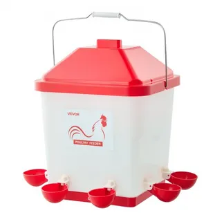 VEVOR Hühnertränke 19 L, Automatische Geflügeltränke mit 6 Wassernäpfen, Wasserspender, Schwerkrafttränke mit Griff & Dichtungsring, wasserdichtes PP-Material, verlustfreies Design, für Hühner VEVOR Hühnertränke 19 L, Automatische Geflügeltränke mit 6 Wassernäpfen, Wasserspender, Schwerkrafttränke mit Griff & Dichtungsring, wasserdichtes PP-Material, verlustfreies Design, für Hühner