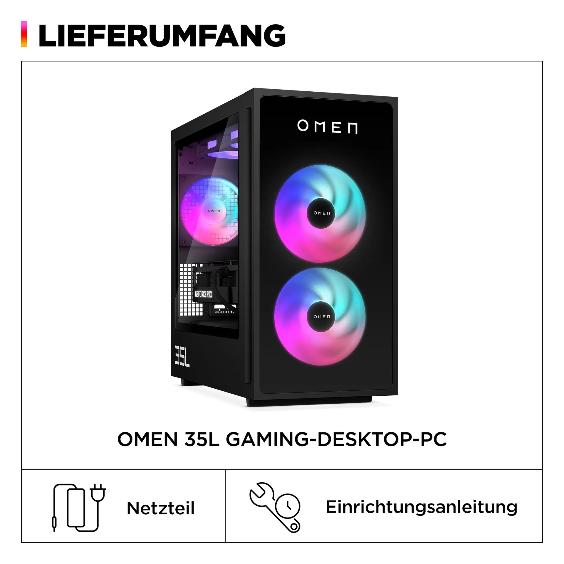 HP OMEN 35L Gaming GT16-0192ng AMD Ryzen™ 7 8700F 32 GB DDR5-SDRAM 1 TB SSD NVIDIA GeForce RTX 5070 Ti FreeDOS Tower PC AI PC Schwarz – Bild 3