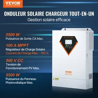VEVOR 2 in 1 Hybrid-Solar-Wechselrichter 5500W Solar Inverter 11000VA Reiner Sinus MPPT LCD-Display 3 Lademodi (Solarladung, Netzladung, Hybridladung) & 4 Ausgangsmodi (UTL, SOL, SBU, SUB) VEVOR 2 in 1 Hybrid-Solar-Wechselrichter 5500W Solar Inverter 11000VA Reiner Sinus MPPT LCD-Display 3 Lademodi (Solarladung, Netzladung, Hybridladung) & 4 Ausgangsmodi (UTL, SOL, SBU, SUB)