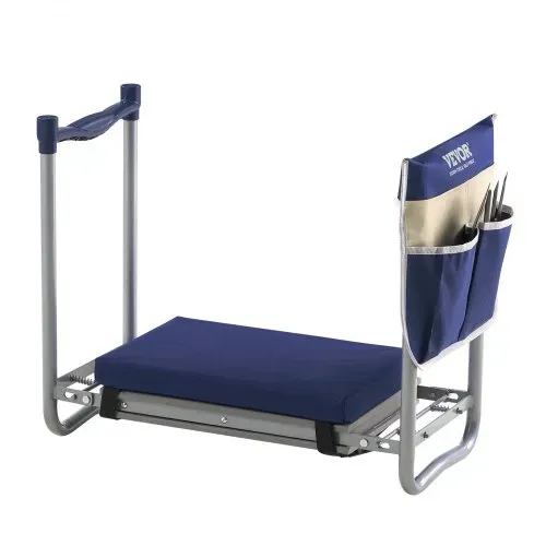 VEVOR Kniebank 585x300x485 mm, Kniekissen 279x385mm Kniepolster, Kniehilfe Gartenarbeit bis 160 kg, klappbarer Gartensitz mit 1 Werkzeugtasche, Arbeitshocker lindert Knie- & Rückenschmerzen – Bild 9