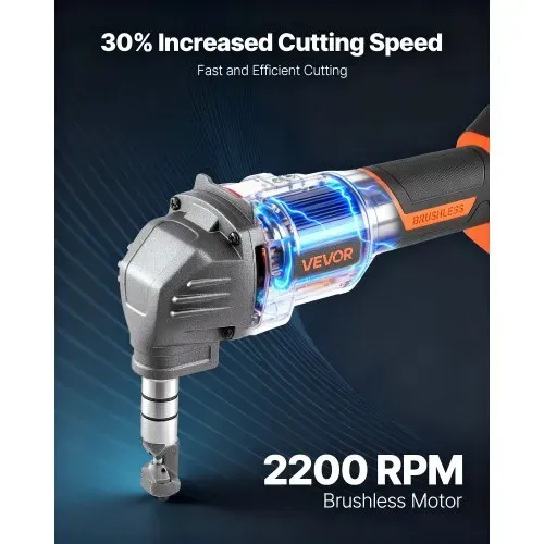 VEVOR Metallknabber Blechknabber kabellos mit Akku (4000 mAh), Blechschneider mit effizientem bürstenlosem Motor (2200 U/min) & Kunststoffkoffer, zum Schneiden von Stahlplatten & Aluminiumplatten VEVOR Metallknabber Blechknabber kabellos mit Akku (4000 mAh), Blechschneider mit effizientem bürstenlosem Motor (2200 U/min) & Kunststoffkoffer, zum Schneiden von Stahlplatten & Aluminiumplatten