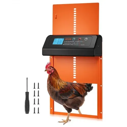 VEVOR Automatische Hühnerklappe, Hühnerstalltür mit Timer, manueller Einstellung & Einklemmschutz, Hühnertür, Hühnerauslauf-Toröffner mit wasserdichter Versiegelung, orange, 350x250x73 mm VEVOR Automatische Hühnerklappe, Hühnerstalltür mit Timer, manueller Einstellung & Einklemmschutz, Hühnertür, Hühnerauslauf-Toröffner mit wasserdichter Versiegelung, orange, 350x250x73 mm